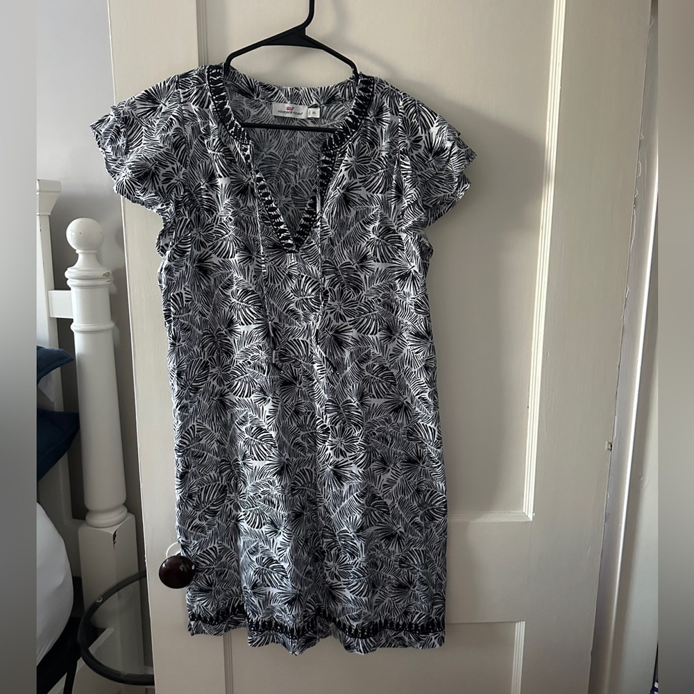 Vineyard Vines Linen XS flutter sleeve summer dress